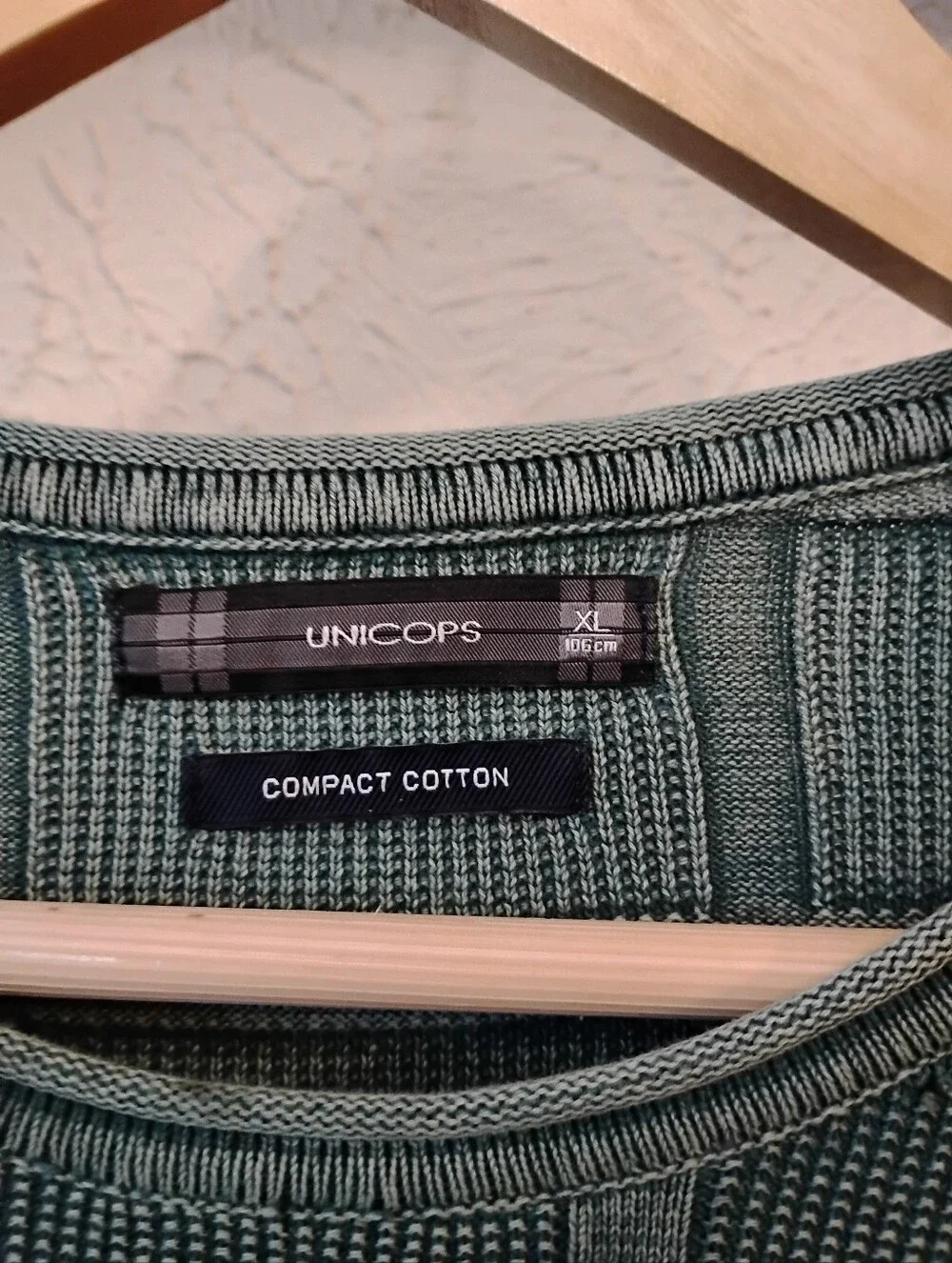 Light Green Men's Crewneck Textured Knit Sweater